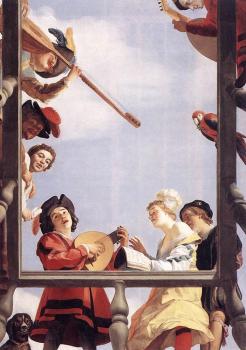 格裡特 範 弘索斯特 Musical Group On A Balcony 格裡特 範 弘索斯特 Musical Group On A Balcony